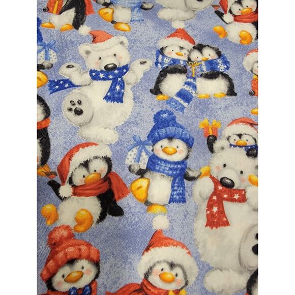 Penguin Christmas fabric cotton quilting fabric snow what fun Fat Quarter 18x22 - Picture 2 of 3